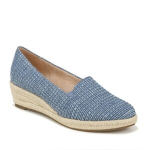 LifeStride Women's Kamilla Wedge Espadrilles Lux Light Blue  Fabric Size 9M